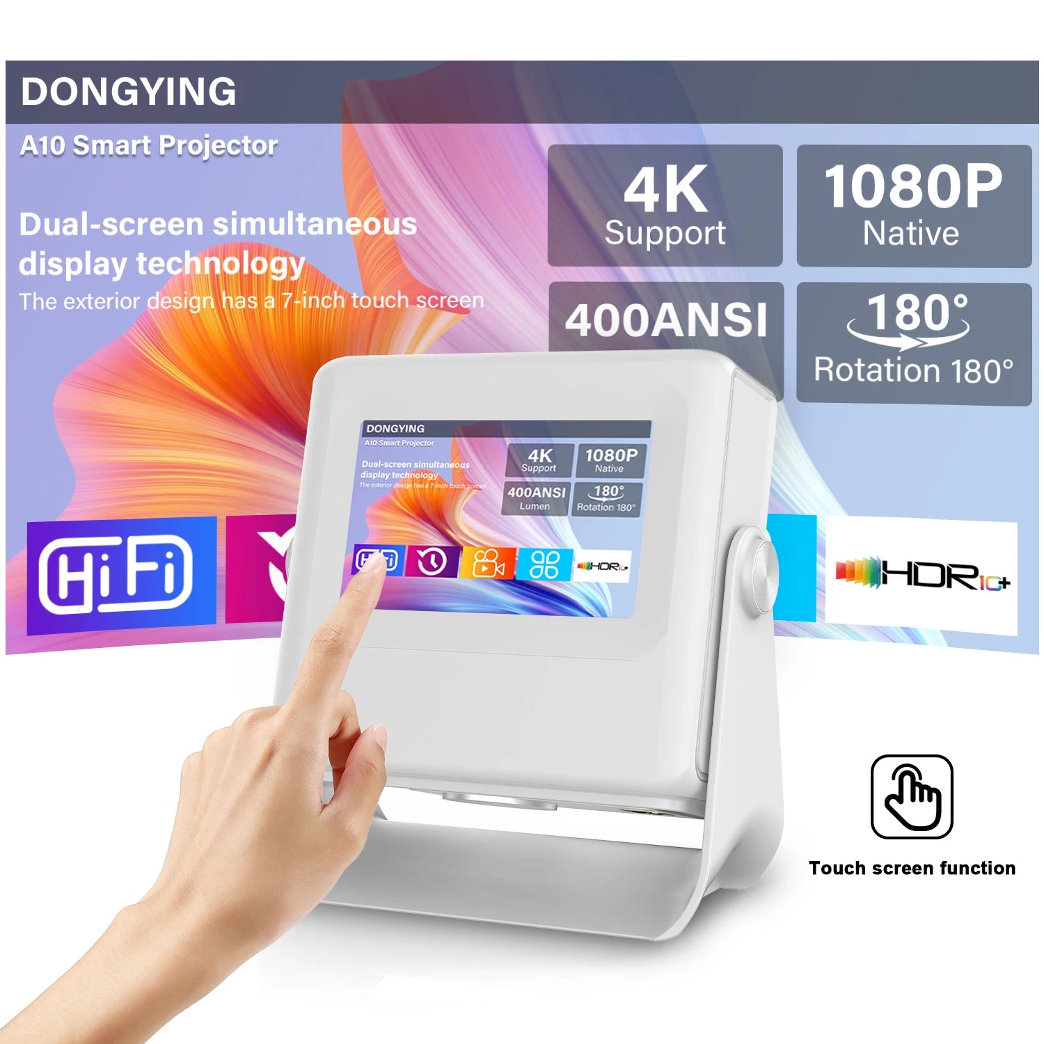 Transform Your Movie Nights with the 4K Smart Projector: Portable, WiFi 6, and Bluetooth 5.0 Connectivity!