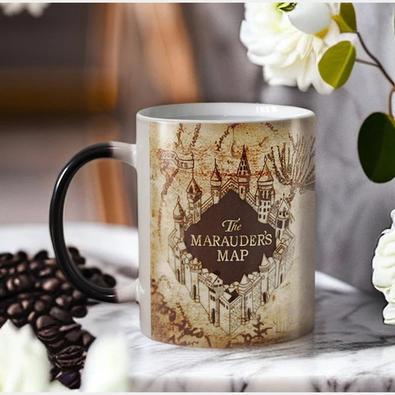 New Arrival Harry Marauder Map Color Changing Cup Mug Magic Heat Sensitive Coffee Mugs Tea Cups Surprised Christmas Gift
