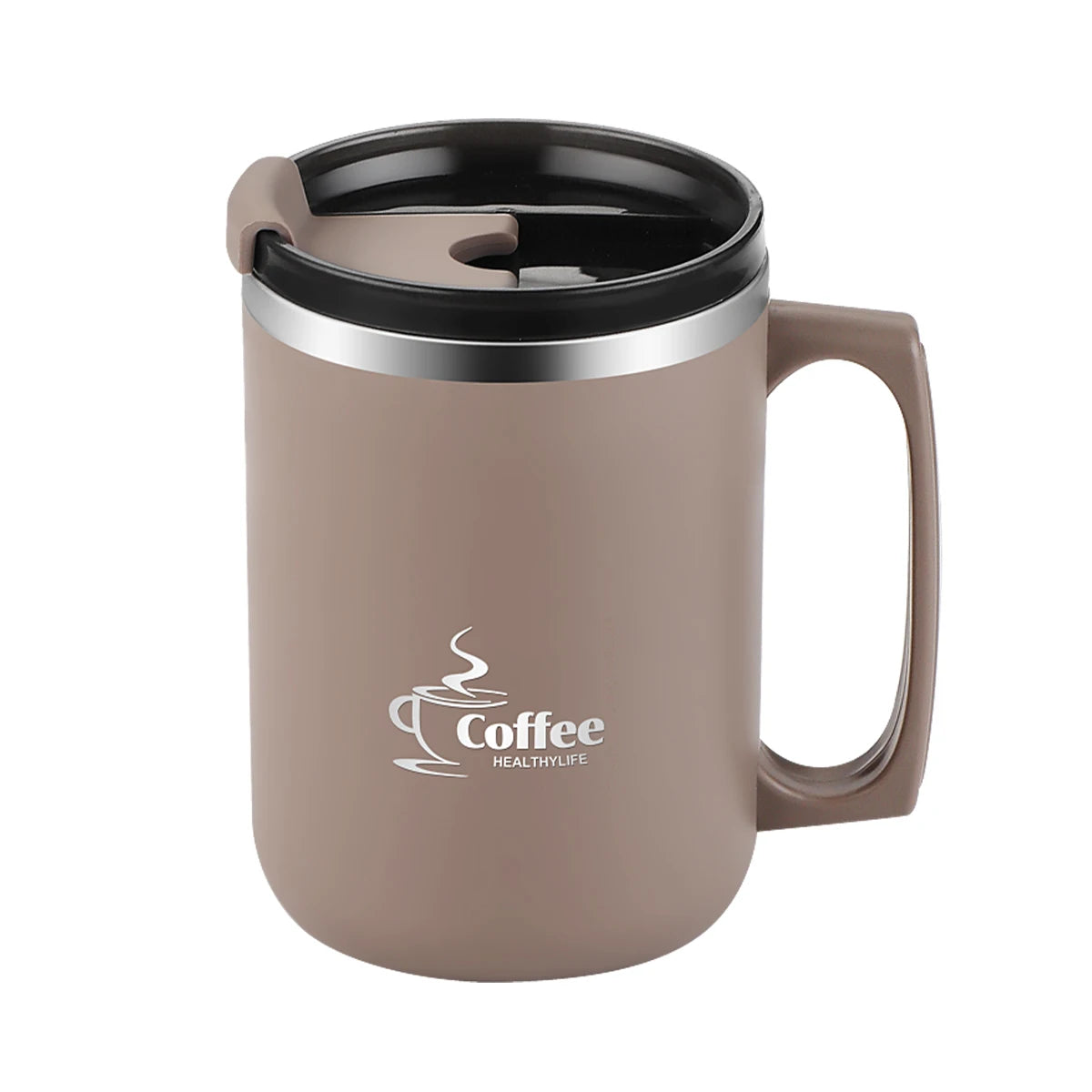 WORTHBUY 450Ml Milk Coffee Mug 304 Stainless Steel Double Wall Thermal Water Cup Sealed  Anti Scalding Drinking Cup For Student