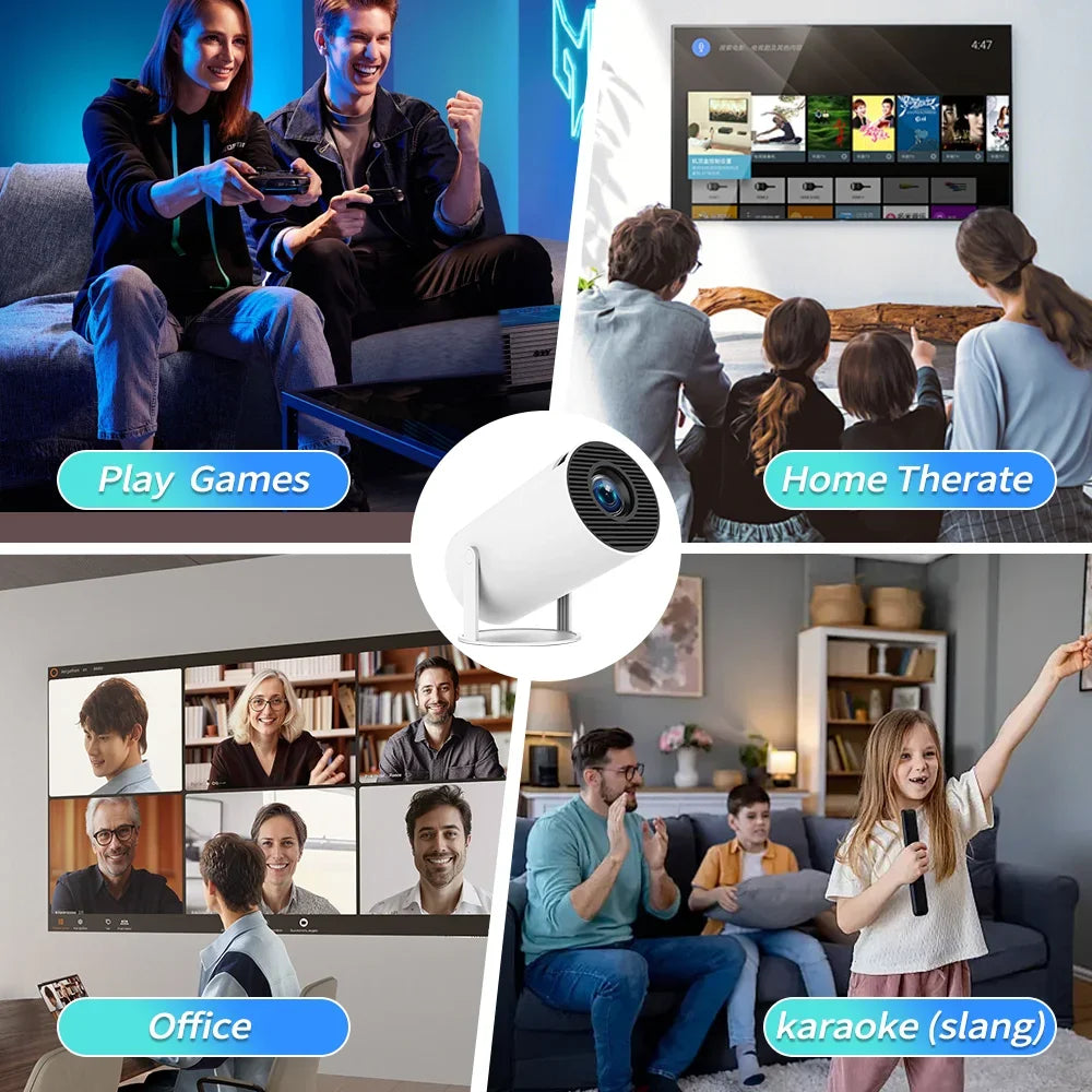 Transform Your Entertainment with the 2025 HY300PRO Mini Projector: Portable, 1080P/4K Support, Auto Keystone & Smart Android Features!