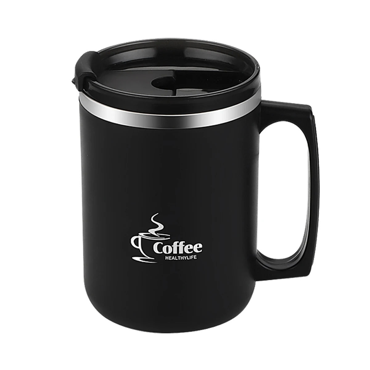 WORTHBUY 450Ml Milk Coffee Mug 304 Stainless Steel Double Wall Thermal Water Cup Sealed  Anti Scalding Drinking Cup For Student