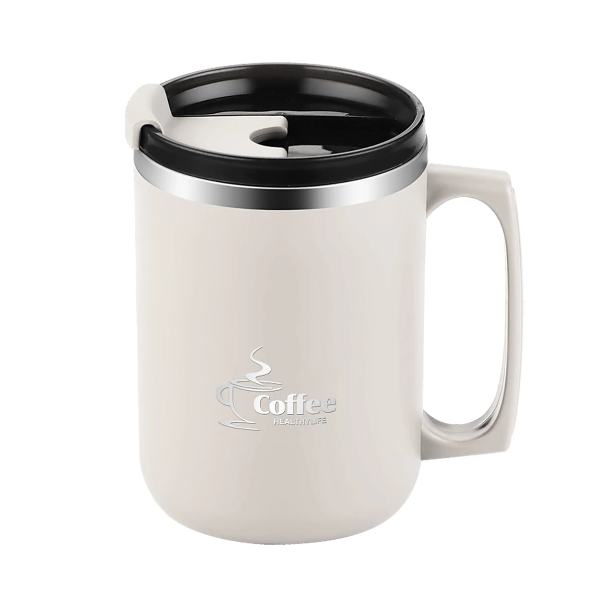 WORTHBUY 450Ml Milk Coffee Mug 304 Stainless Steel Double Wall Thermal Water Cup Sealed  Anti Scalding Drinking Cup For Student