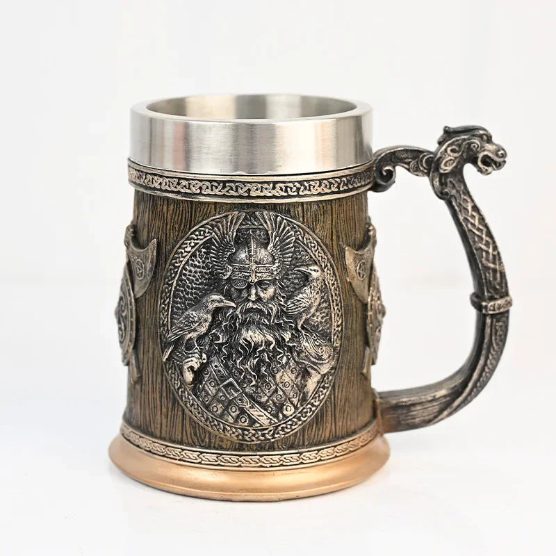 Mugs Coffee Cups Stainless Steel Viking Water Bottle Coffee Mug Large Capacity Insulated Mugs Bar Beer Mug Wine Drinkware Cup