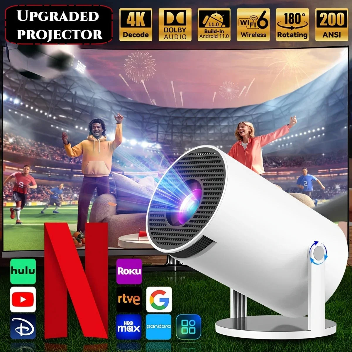 Transform Your Entertainment with the 2025 HY300PRO Mini Projector: Portable, 1080P/4K Support, Auto Keystone & Smart Android Features!