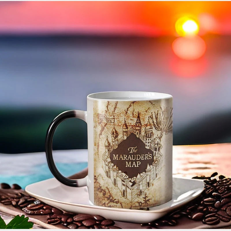 New Arrival Harry Marauder Map Color Changing Cup Mug Magic Heat Sensitive Coffee Mugs Tea Cups Surprised Christmas Gift