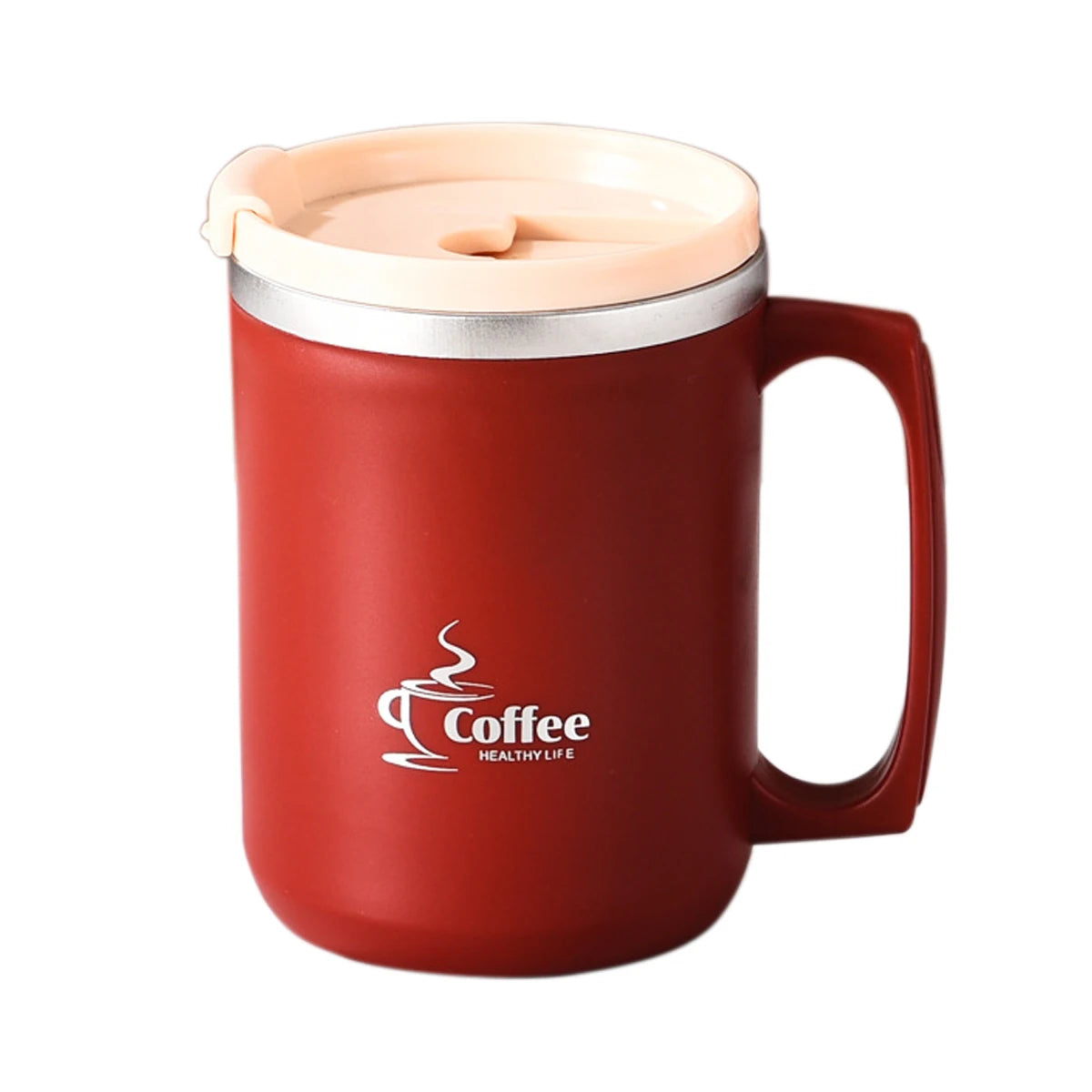 WORTHBUY 450Ml Milk Coffee Mug 304 Stainless Steel Double Wall Thermal Water Cup Sealed  Anti Scalding Drinking Cup For Student